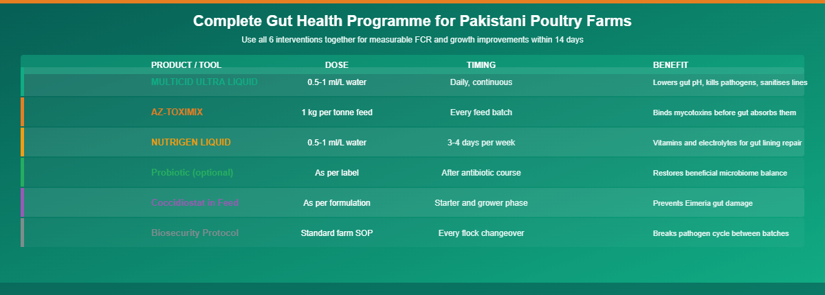 Complete poultry gut health programme infographic