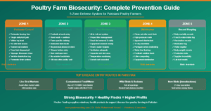 Read more about the article Poultry Farm Biosecurity in Pakistan: A Complete Guide to Preventing Disease Outbreaks