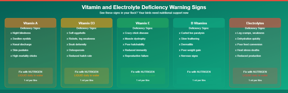 Signs your flock needs vitamin supplementation infographic